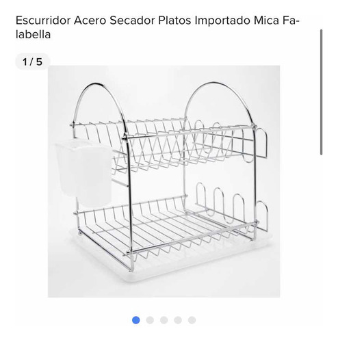 Escurridor Acero Secador Platos Importado Mica Falabella