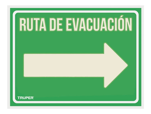 Letrero De Señalización 'ruta Evacuación Derecha',21 X 28 Cm