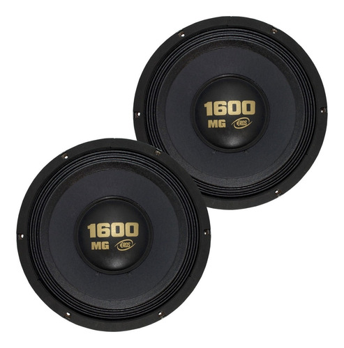 Par Woofer Alto Falante Eros 1600mg E-12 800w Rms 8ohms Cor Preto