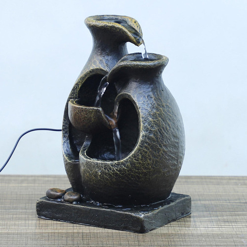 Mini Fonte Ornamental Cachoeira Interna Usb Artesanato