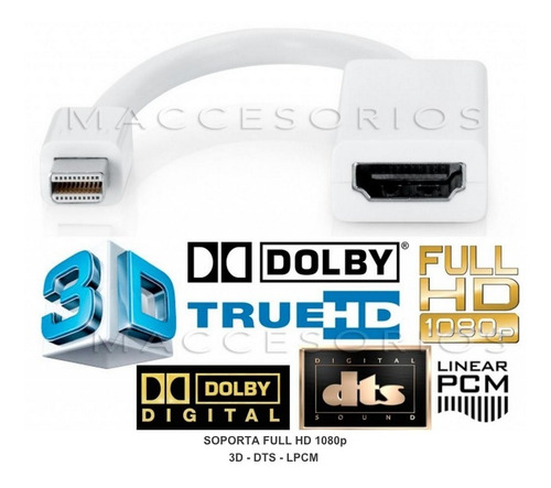 Imagen 4 de 7 de Adaptador Compatible Thunderbolt Mini Displayport A Hdmi