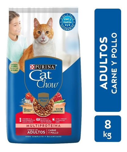 Cat Chow Adultos Carne Y Pollo X  8 Kg