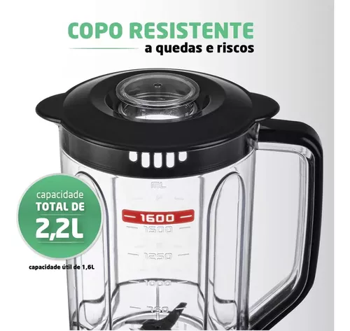 Liquidificador Mondial Turbo Filtro 3v. 500w - Preto - 110v