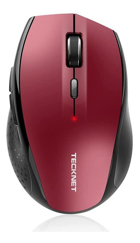 Mouse Tecknet Inalambrico 5 Niveles De Dpi Ajustables Rojo