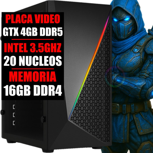 Pc Gamer Intel 20 Núcleos / Gtx 4gb Ddr5 / 16 Ddr4 / Ssd 480