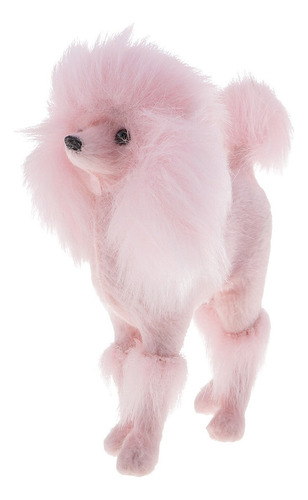 Caniche Peluche Rosado Estatua De Perro Animal Realista