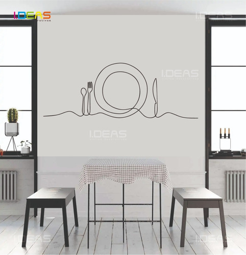 Vinilos Decorativos Cenefa De Cocina Utensilios Minimalistas