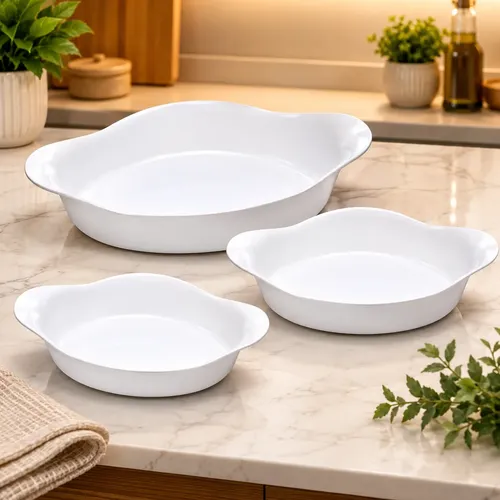 Marinex Conjunto De Assadeiras Oval Opaline 3 Peças Branco