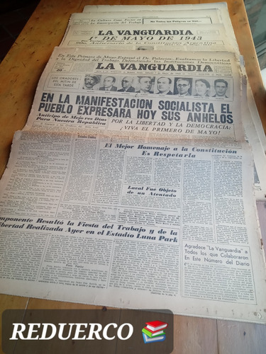 Diario Socialista La Vanguardia Año 1943 1° De Mayo Completo