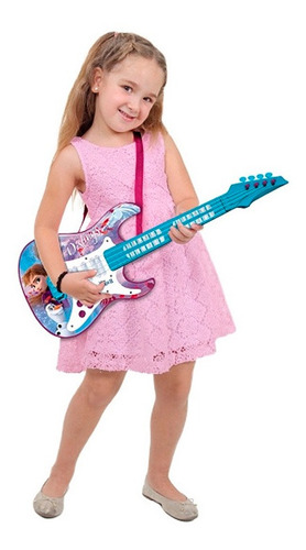 Guitarra Infantil Brinquedo Com Luz Som Frozen 2 Toyng 27191