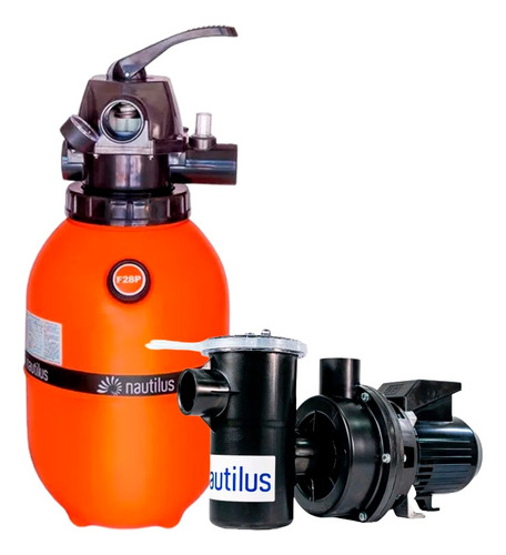 Kit Filtro Piscina F280p Bomba 1/4 Cv Weg Nautilus 19 Mil L