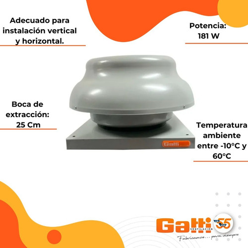 Extractor De Aire Para Techo 25 Cm Tipo Hongo Gatti V