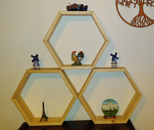 Repisa Hexagonal De Madera. Valor Por Unidad. 