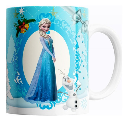 Taza De Cerámica Navideña Frozen Princesa Elsa Disney