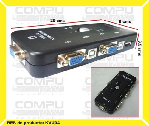 Kvm: Vga+usb 4 Cpu (no Cables) Ref: Kvu04 Computoys Sas