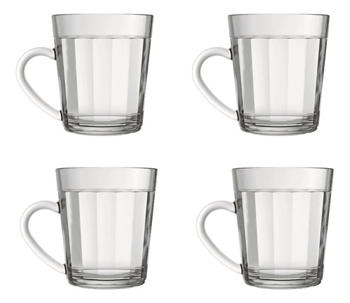 Jogo Canecas Copo Americano 4 Peças 270 ml - Nadir Figueiredo