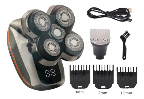 Barbeador 360° Elétrico 5 Laminas Barba Cabelo Recarregável