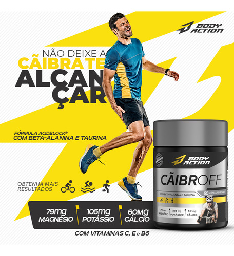 Cãibroff 60 Caps + Cápsulas Sal + Isotônico Rende 7 Litros Sabor Morango