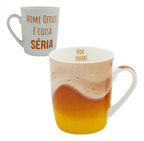 Caneca Ceramica 400ml Decorada Sem Tampa Coloridos Wellmix Cor Home Office