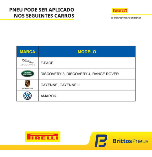 Kit 2 Pneus Pirelli Aro 19 Scorpion Zero 255/55 R19 111v Xl