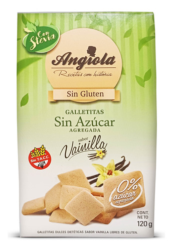 Galletitas Dulce Con Stevia Angiola Sin Tacc Ni Azucar 120g 