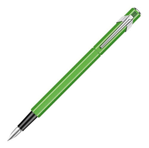 Pluma estilográfica Caran Dache 849, color verde fluo, tamaño mediano