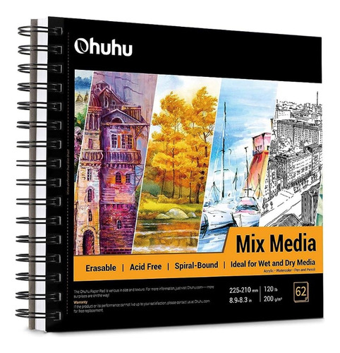 Ohuhu Mix Media Pad (22.5 X 21 Cm, 62 Hojas)