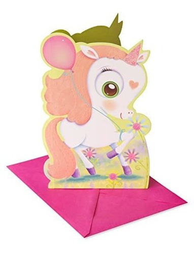 Tarjeta De Cumpleaños Para Niña (unicornio)