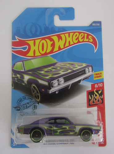 Hot Wheels 69 Dodge Charger 500  Hw Flames 8/10 Track Stars
