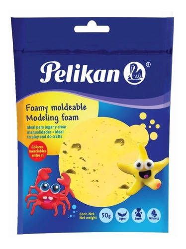 Foamy Moldeable Pelikan 50grs No Toxico Masa Suave Pack X 6u