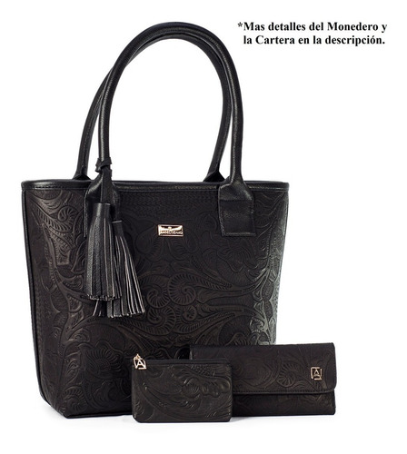 Imagen 5 de 5 de Bolso De Piel Cincelado Soraya Bolsa Dama Artesanal Env Full