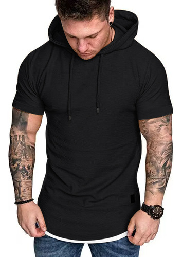 Camiseta Con Capucha Para Hombre, Camisa Lisa Para Hombre De