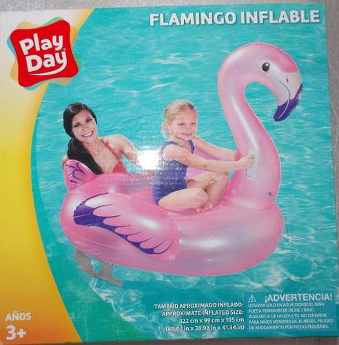 Flotador Inflable, Modelo Flamingo Marca Play Day, Nuevo