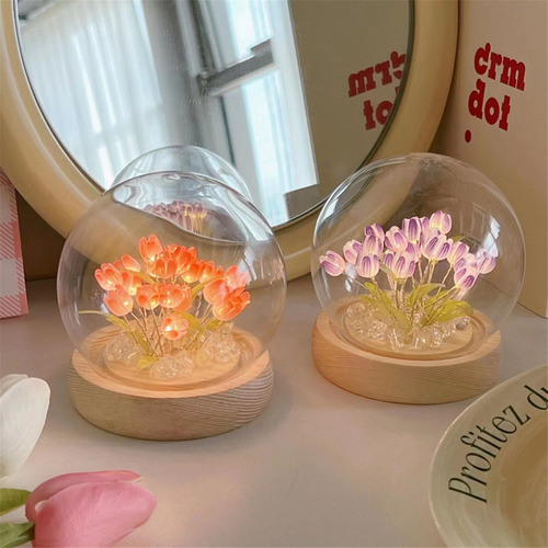 Adornos Artificiales Con Forma De Tulipán Para Luces Nocturn