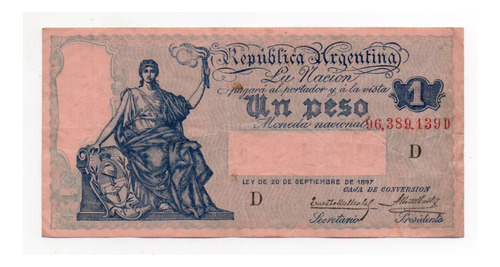 Billete 1 Peso M$n Caja Conversion Progreso Bottero 1559 Mb