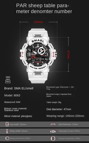 Smael Multi Function Waterproof Luminous Watch