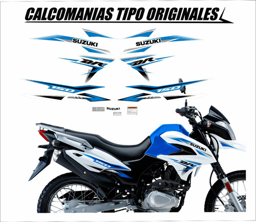 Calcomanias Suzuki Dr 150  Tipo Originales 2024 Azul