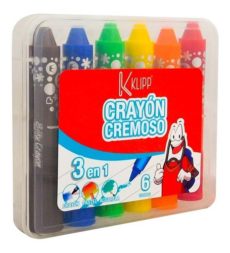 Crayones Cremosos 3 En 1 - Por X6 Colores Escolar