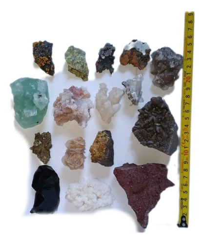 Minerales De Colección En Bruto Lote De 16 Piezas