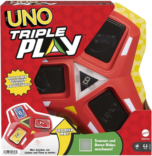 Mattel Games Uno Triple Play , Juego De Mesa Con 112 Cartas,