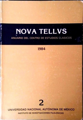 Nova Tellvs. Anuario Del Centro De Estudios Clásicos. 1984.