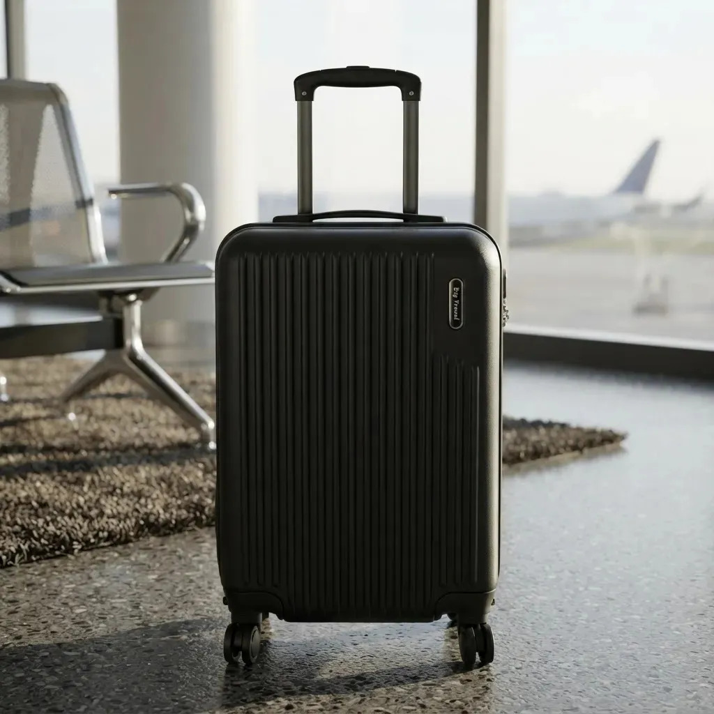 Mala Viagem Bordo Compacta Abs 10kg Rodinhas 360° Avião Cor Preto
