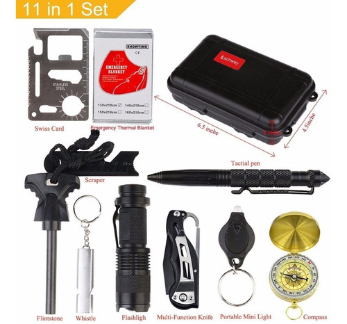 Lámpara Acampar Navaja Brújula Xto Kit De Supervivencia