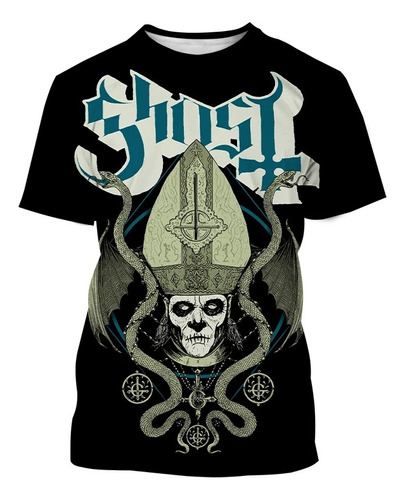 Camiseta Casual Impresa En 3d De La Banda De Rock Ghost