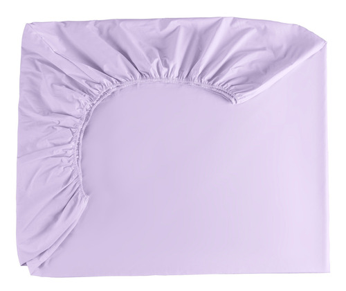 Lençol Casal Avulso Com Elástico C/ 40cm Algodão 200 Fios Cor Lilás Desenho Do Tecido Liso