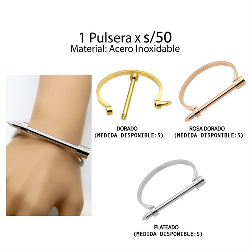 Pulsera Hombre Mujer Brazalete Forma Acero Urbano Bangle