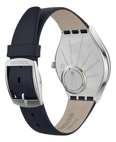 Cor da pulseira de relógio Swatch Skinazul Syxs115: azul escuro