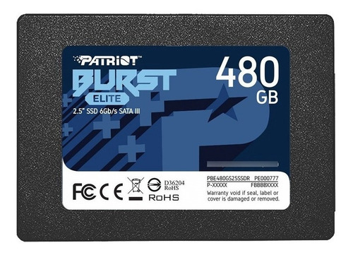Imagen 1 de 2 de Disco sólido interno Patriot Burst PBE480GS25SSDR 480GB