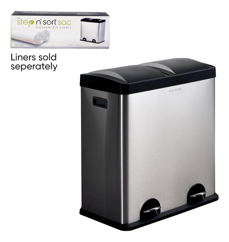 Step N' Sort El Cubo De Basura Y Reciclaje De Acero Inoxidab