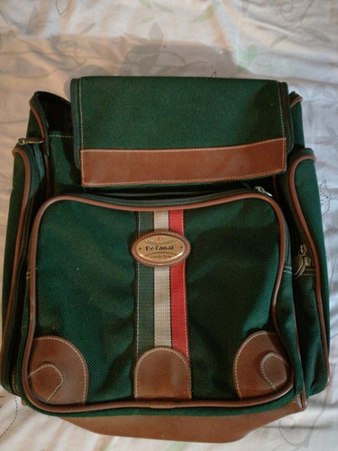 Mochila En Tela  Verde Italiana 